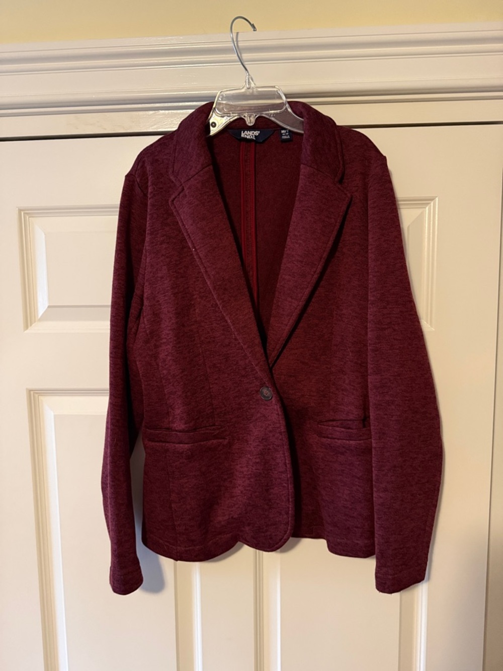 Tall Lands' End Women's Burgundy Knit Blazer